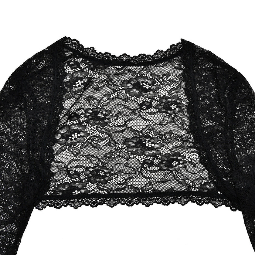 FJØRNA lace backless dress set for women, fishtail design with mesh overlay, elegant evening wear style.