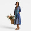 FJØRNA women's summer boho midi dress with floral print, sleeveless design, and flowing fabric for a stylish, casual look.