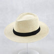 FJØRNA Carolous men's white Panama hat, handcrafted elegant classic style with a wide brim and comfortable fit.