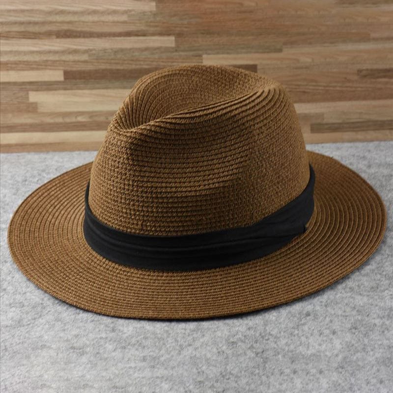 FJØRNA Carolous men's Panama hat, handcrafted in white, featuring a classic elegant design and wide brim for stylish sun protection.