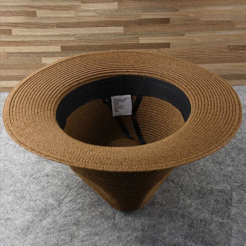 FJØRNA Carolous men's Panama hat, handcrafted elegant classic style in white, with wide brim and woven texture.
