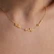 FJØRNA personalised unisex gold necklace with two custom names, 14-inch dainty jewellery accessory.