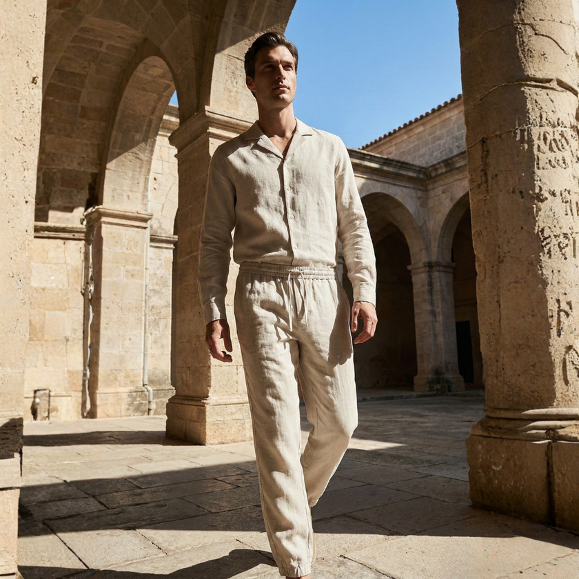 Miles | Lightweight Linen Set for Men – Shirt & Pants Combo