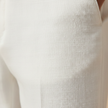 White linen relaxed fit men's trousers by FJØRNA, featuring a casual style and comfortable fit.
