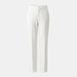 Beige FJØRNA women's straight leg trousers, long pants with wide fit, tailored for a stylish, comfortable look.