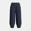 Black women's wide leg trousers with elastic waist from FJØRNA, loose cotton pants for a relaxed, comfortable fit.