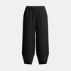 Black FJØRNA women's wide-leg pants with elastic waist, loose cotton fabric, comfortable and stylish for casual wear.