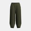 Black women's FJØRNA wide leg trousers with elastic waist, loose fit, cotton fabric, stylish and comfortable for everyday wear.