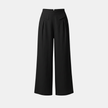 FJØRNA Liam women's high waist wide-leg pants in yellow cotton linen with pockets, stylish and comfortable for casual wear.