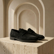 FJØRNA men's beige suede slip-on loafers, breathable casual shoes with a comfortable, stylish design for everyday wear.