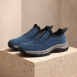 FJØRNA men's orthopedic hiking boots in blue, supportive and comfortable shoes designed for outdoor hiking and rugged terrain.