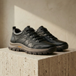 FJØRNA men's red leather orthopedic shoes with cushioned soles and supportive design, ideal for comfortable everyday wear.