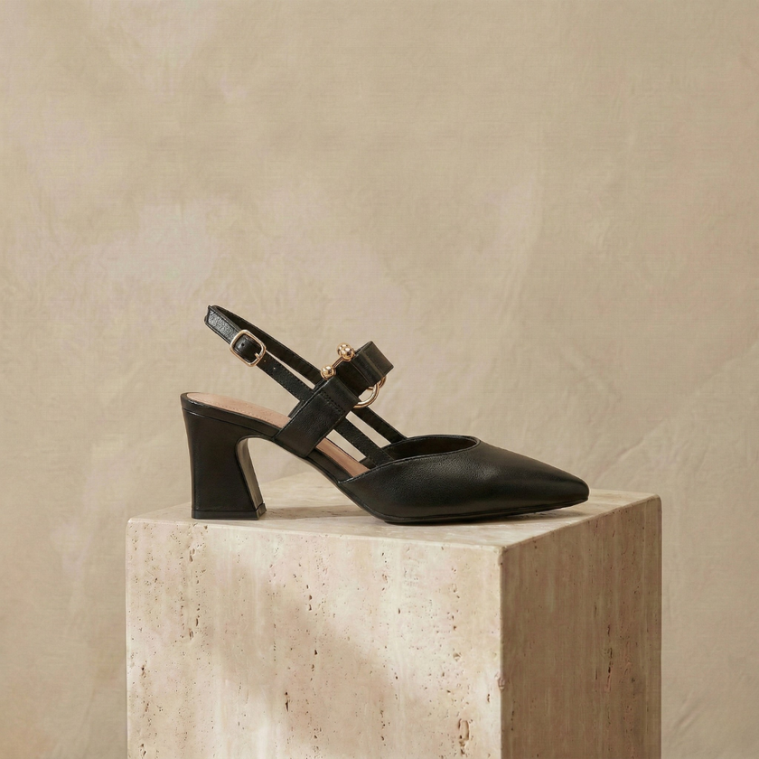 Red FJØRNA women's orthopedic heels shoes with comfortable design and stylish appearance, ideal for everyday wear.