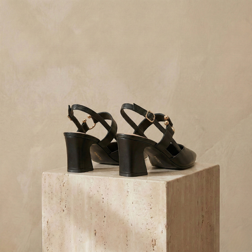 Red FJØRNA women's orthopedic heels, stylish and comfortable shoes with supportive design for women.