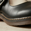 FJØRNA Nina vintage leather Mary Jane shoes for women in brown with strap and comfortable sole, classic leather footwear.
