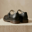 FJØRNA Nina vintage leather Mary Jane shoes for women with strap and comfortable sole, in classic brown leather.