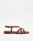 FJØRNA women's Italian leather sandals with adjustable straps and cushioned soles, displayed on a white studio background.