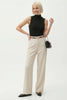 FJØRNA women's wide leg wool trousers with high waist, stylish and comfortable pants for a modern, elegant look.