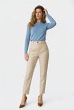 FJØRNA wool blend women's high waist tapered trousers, stylish and comfortable pants with a tailored fit.