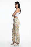 FJØRNA women's denim jeans, stylish pants featuring classic blue denim, front pockets, and a fitted design on a model.
