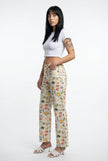 Women’s denim jeans by FJØRNA, casual pants with a classic fit, shown in a natural pose on a model.