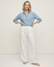 Knit Wide Leg Trousers Women Drawstring