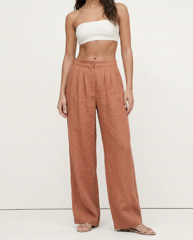 Linen Culotte Trousers Women