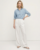 FJØRNA women's knit top shown with new pants, highlighting soft fabric texture and comfortable fit in a casual fashion style.