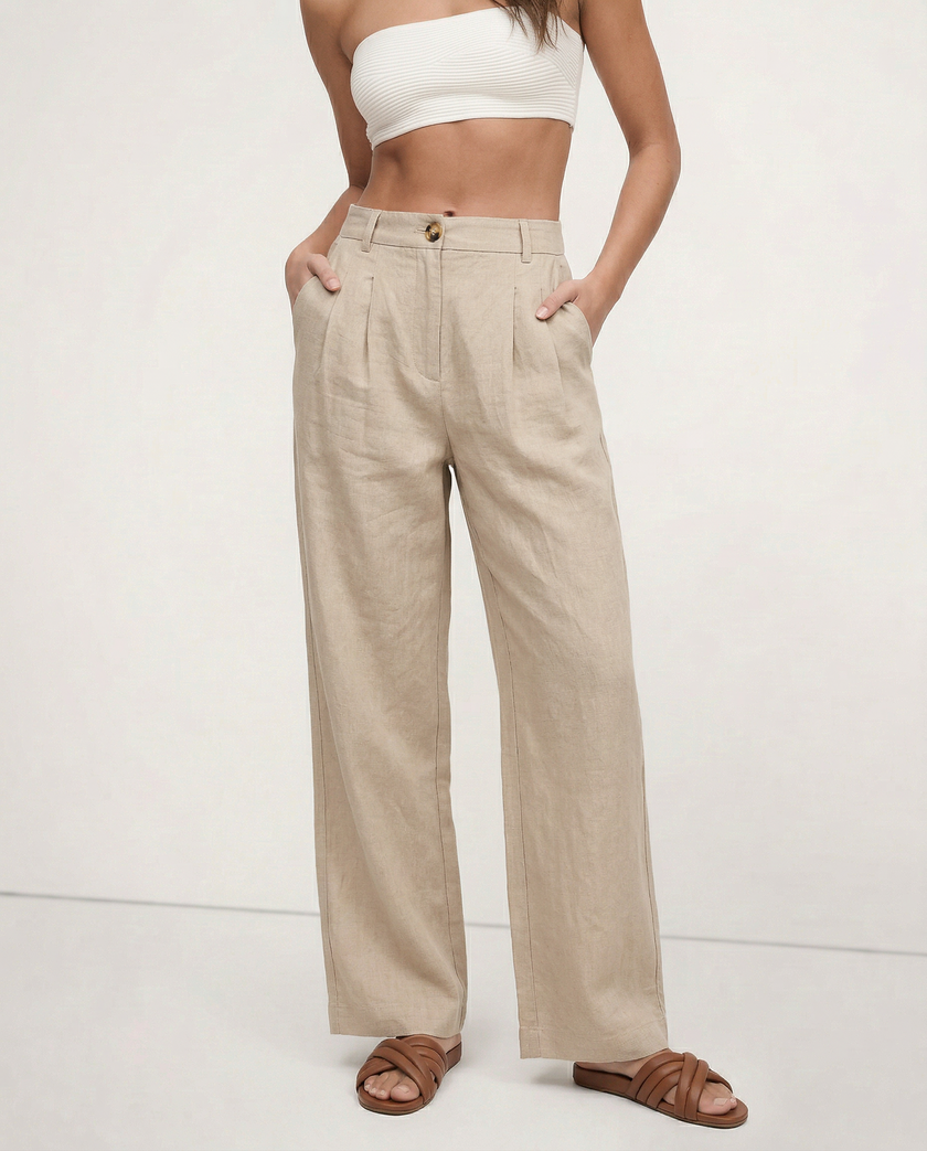 Linen Culotte Trousers Women