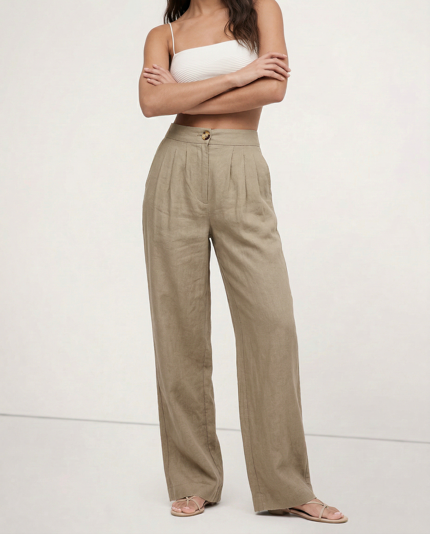 Linen Culotte Trousers Women
