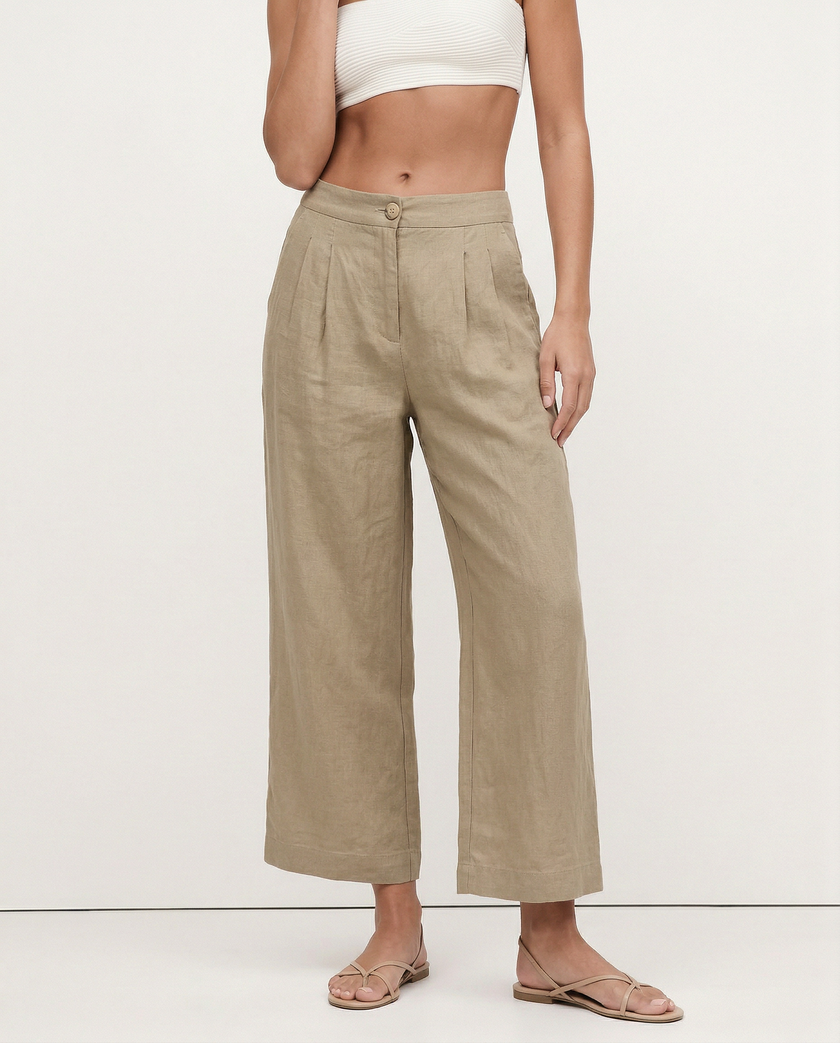 Linen Culotte Trousers Women