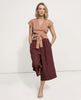 Linen Wide Leg Trousers Women Drawstring Pull-On