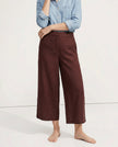 Linen Wide Leg Trousers Women Drawstring Pull-On