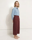 Linen Wide Leg Trousers Women Drawstring Pull-On