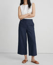 Linen Wide Leg Trousers Women Drawstring Pull-On