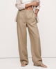 FJØRNA linen blend women's wide-leg high-waist trousers showing breathable fabric and stylish fit on a model.