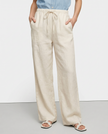 Knit Wide Leg Trousers Women Drawstring