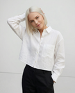 Linen Shirt Women Pleated Long Sleeve