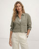 Linen Shirt Women Pleated Long Sleeve