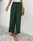 Green FJØRNA lightweight summer trousers for women, wide-leg breathable flowy pants, perfect for warm weather.
