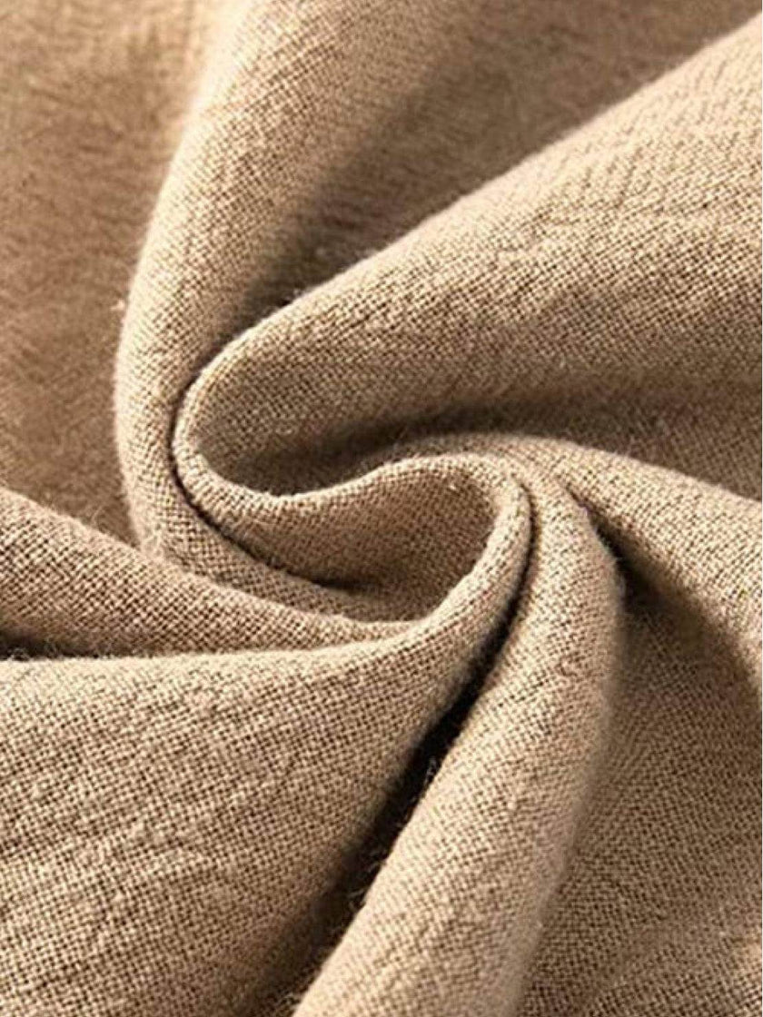 FJØRNA linen summer trousers for women with high waist and wide-leg design, featuring a drawstring for a relaxed fit.
