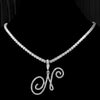 Fjorna | Women's Necklace Silver Adjustable 18 Inch Cubic Zirconia 17
