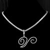 Fjorna | Women's Necklace Silver Adjustable 18 Inch Cubic Zirconia 25