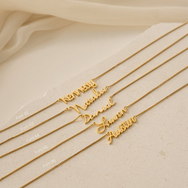 Lyra | Custom Name on Necklace with Box Chain