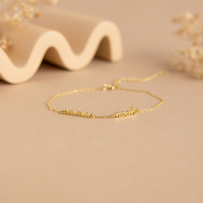 Iselin | Personalized Multiple Name Bracelet in 18K Gold or Silver