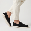 FJØRNA men's classic summer slip-on loafers in neutral color, casual footwear with smooth leather and comfortable fit