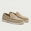 FJØRNA men's classic summer slip-on loafers in neutral fabric with a sleek design and comfortable fit.