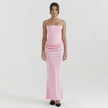 FJØRNA women's strapless maxi dress with a corset-style bodice and flowing skirt, perfect for elegant occasions.