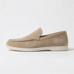 FJØRNA men's classic summer slip-on loafers in tan leather, showcasing smooth design and comfortable fit for casual wear.