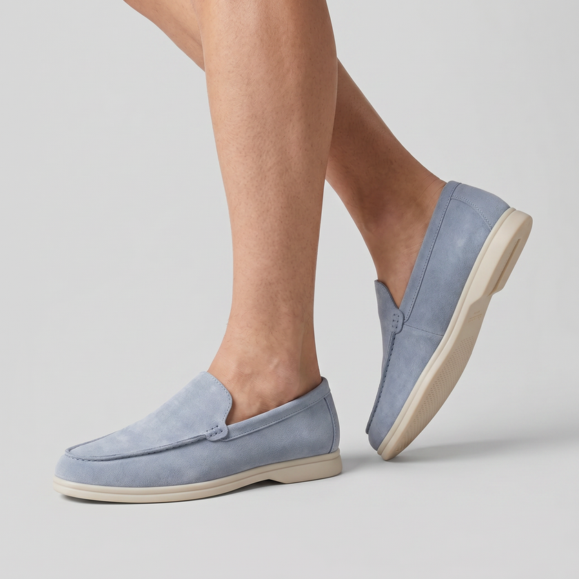 Men's classic summer slip-on loafers by FJØRNA, featuring a sleek design and comfortable fit in a neutral color.